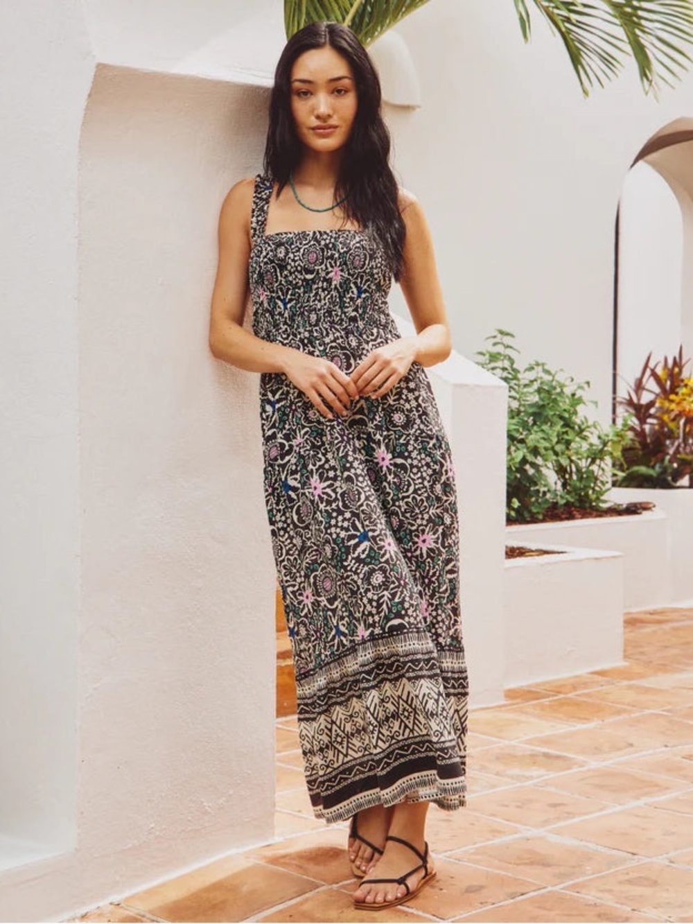 Marine Layer Selene Smocked Maxi Dress